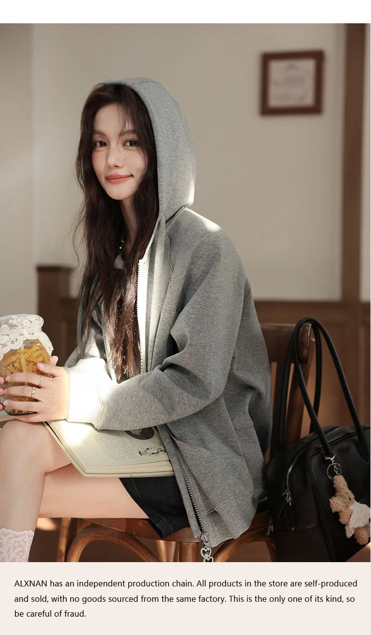 TwinZip Grey Hoodie