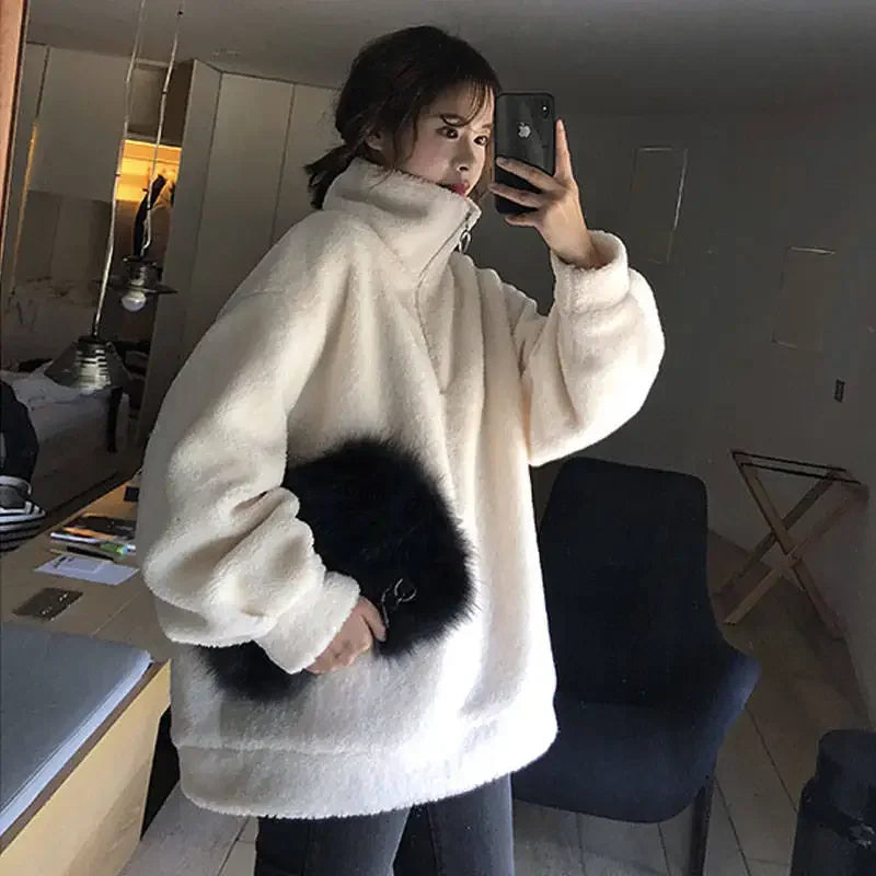 FauxShearling Pullover
