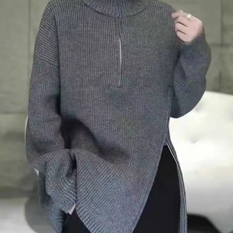 HighNeck Knit Zip