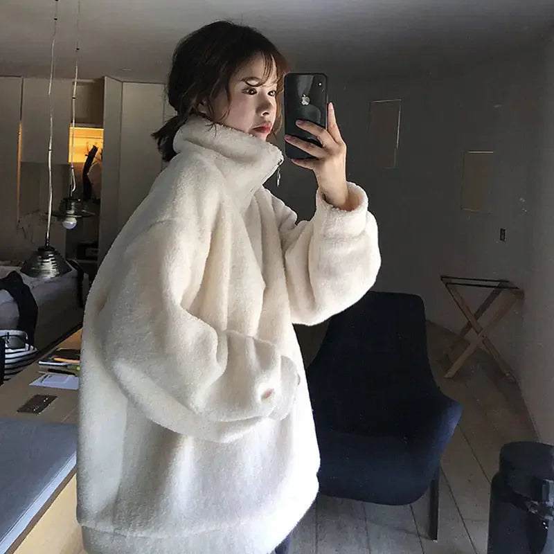 FauxShearling Pullover
