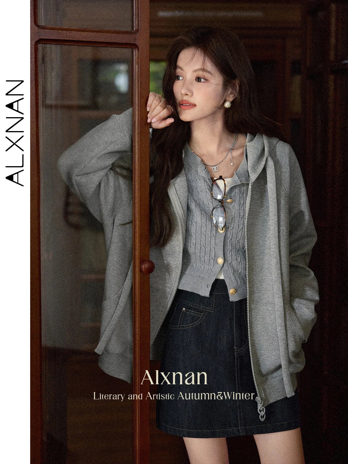 TwinZip Grey Hoodie