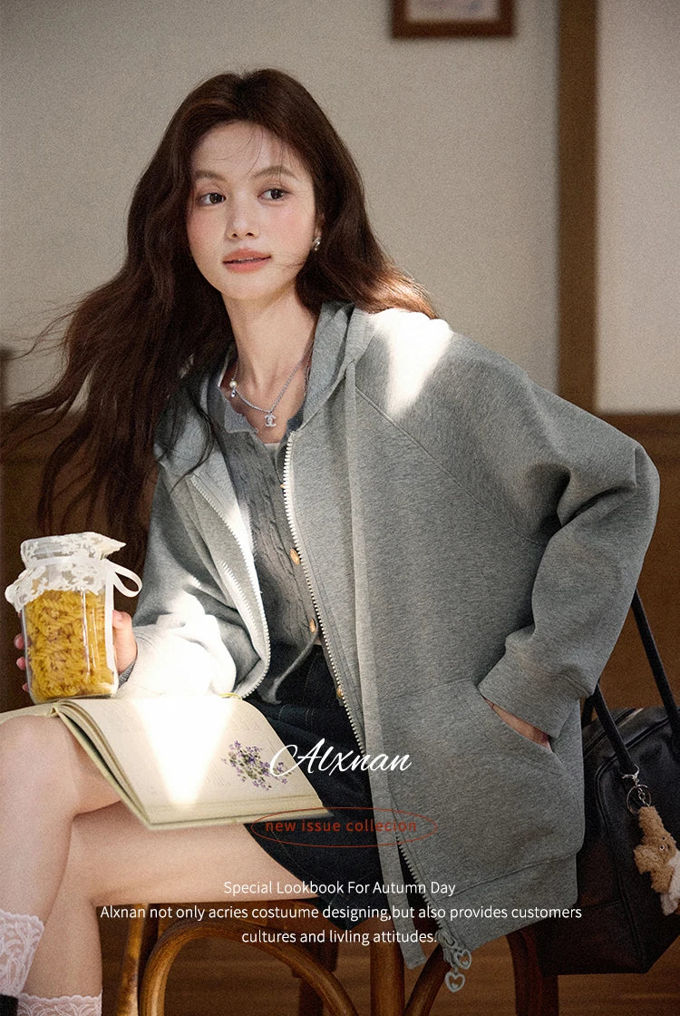 TwinZip Grey Hoodie