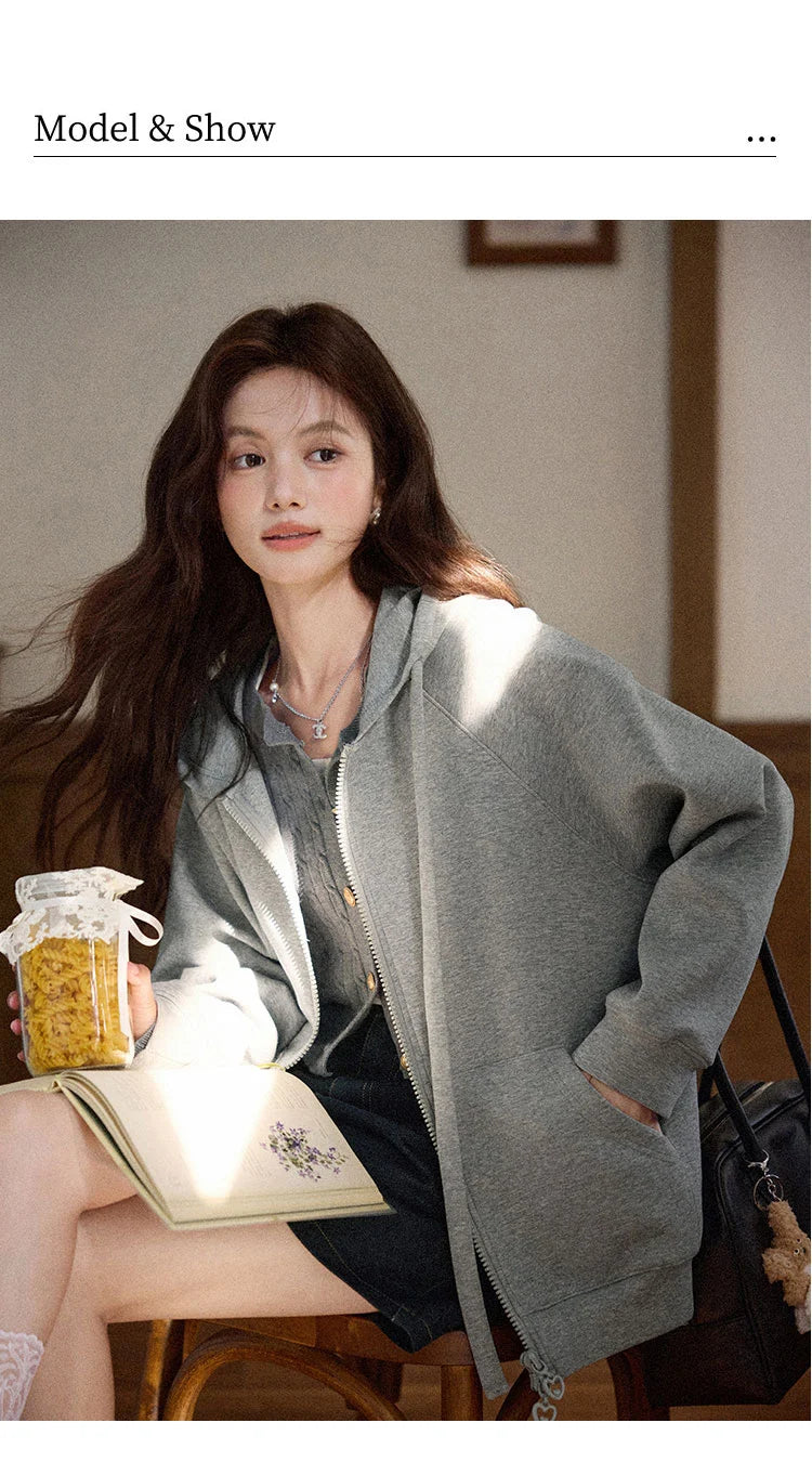 TwinZip Grey Hoodie
