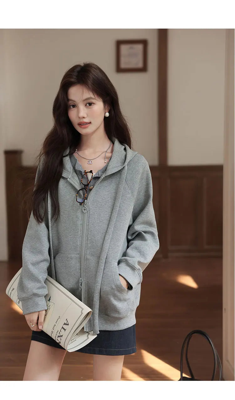 TwinZip Grey Hoodie
