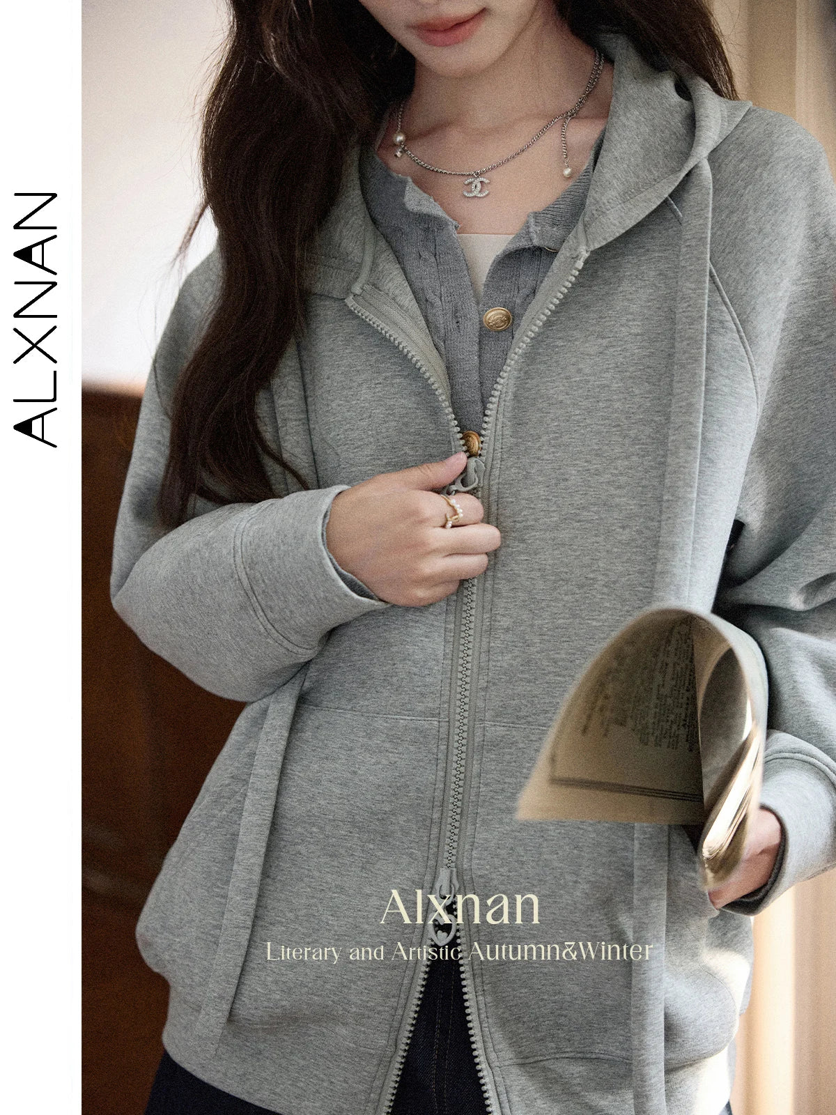 TwinZip Grey Hoodie