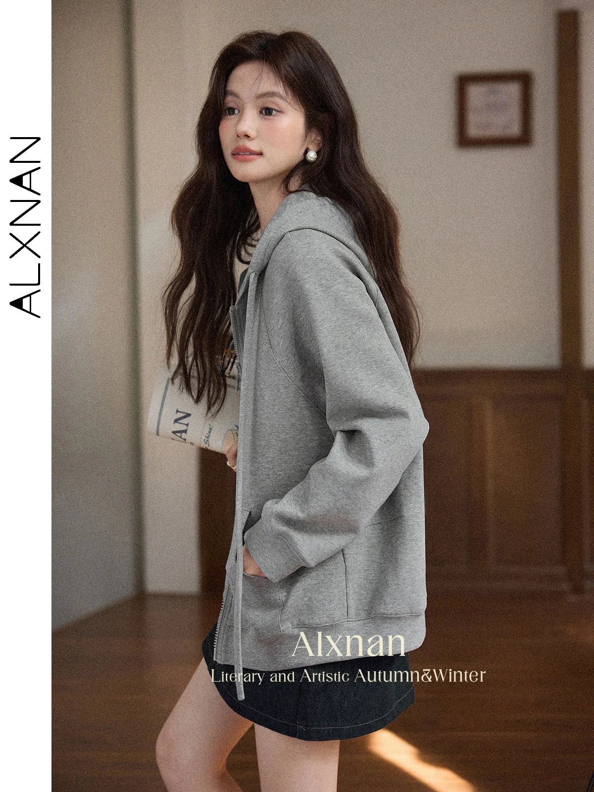 TwinZip Grey Hoodie