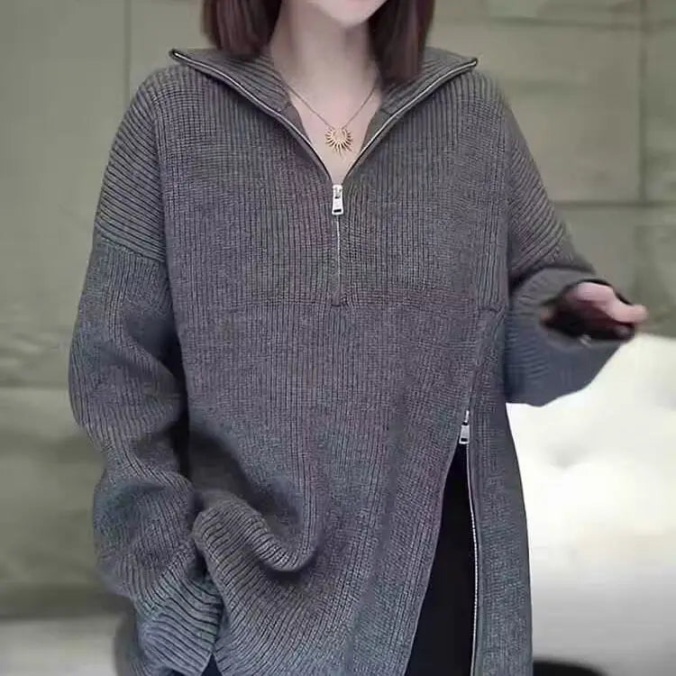 HighNeck Knit Zip